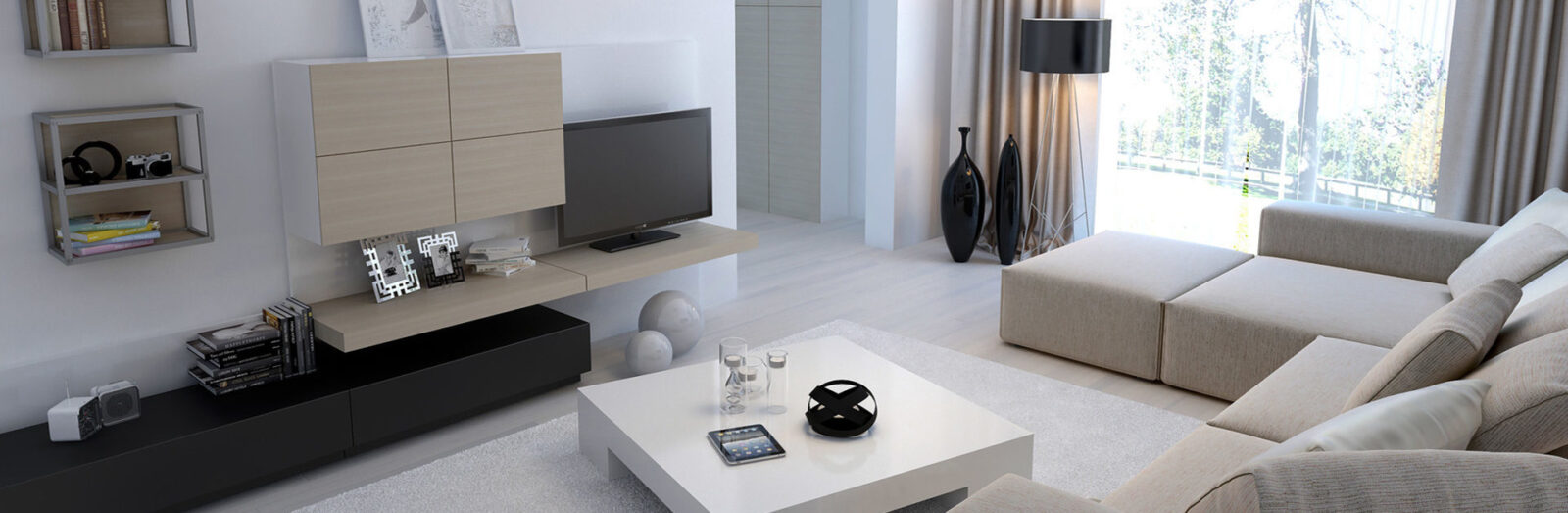 Modern interior living room, 3d images